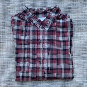 Leith Women's Plaid Button Down Shirt